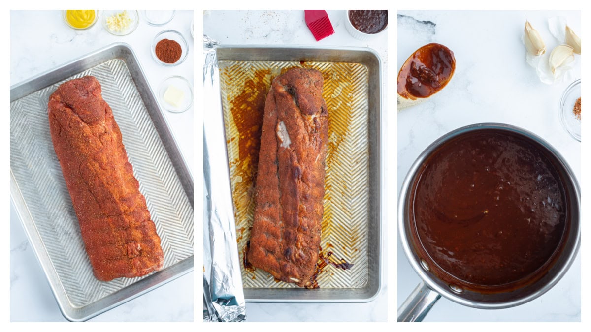 Kansas City Style Ribs recipe from RecipeGirl.com three photos how to prepare kansas city ribs